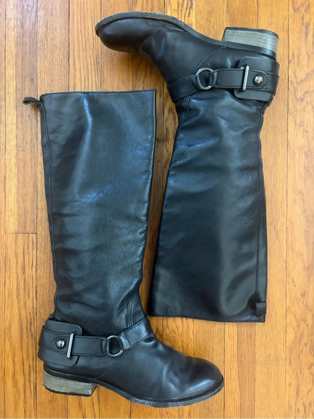COACH Vintage Black Leather Natale Knee High Riding Boots 8.5
